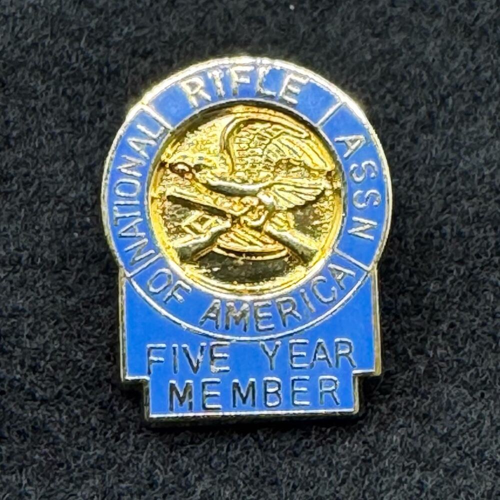 NRA 5 Year Member Hat Lapel Gun Pin Pinback - National Rifle Association